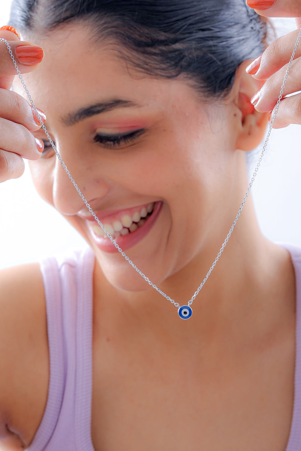 Silver Blue Pendant - Evil Eye