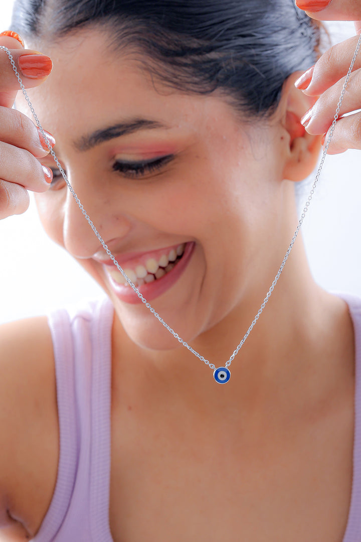Silver Blue Pendant - Evil Eye