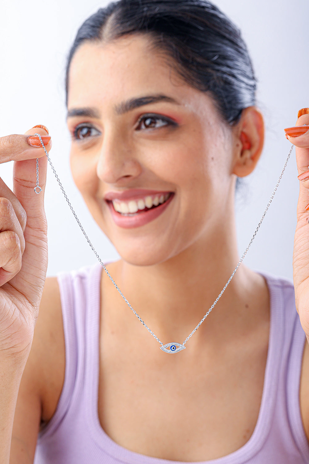 Silver Veerie Pendant - Evil Eye