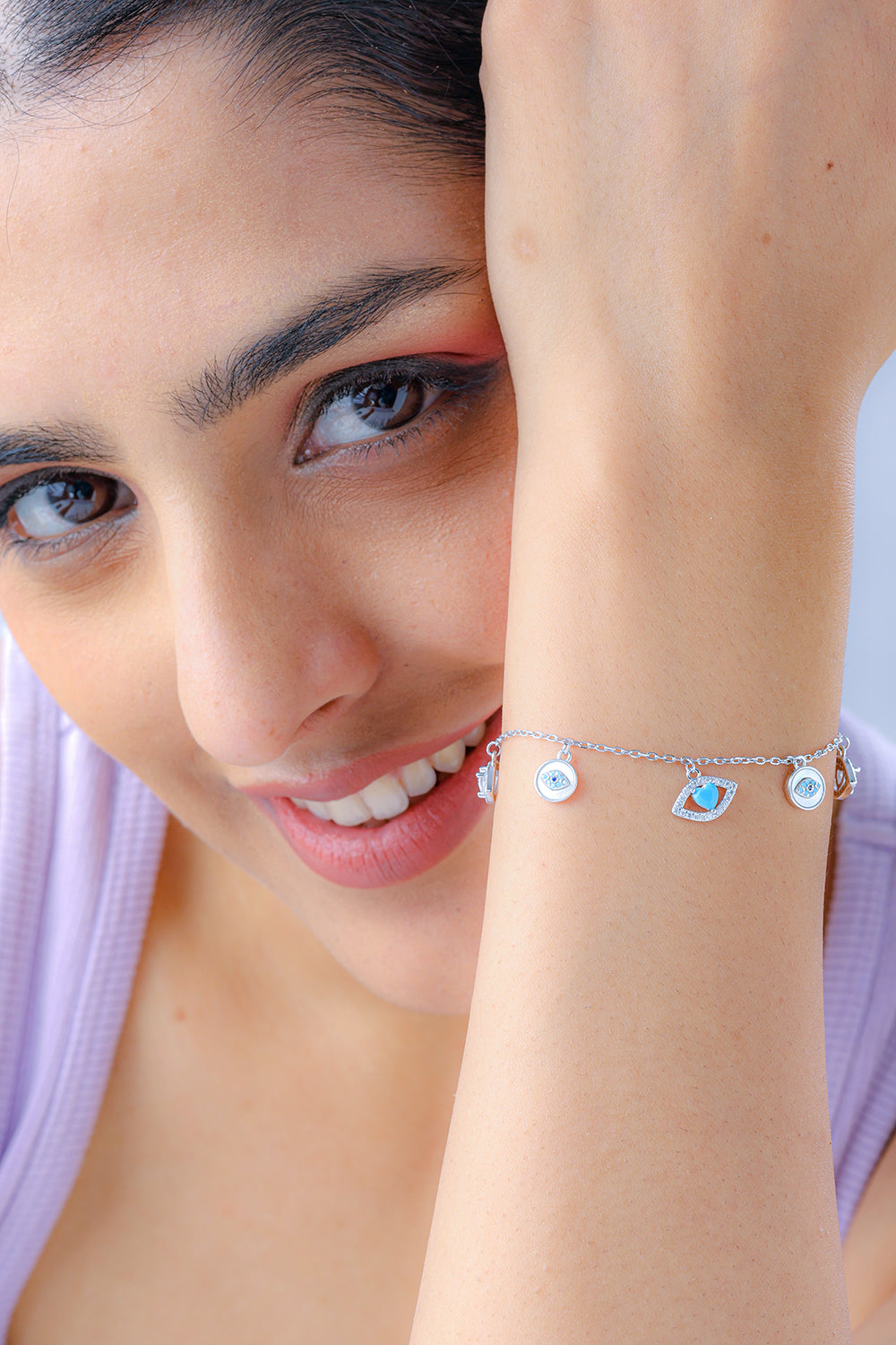 Silver Dua Bracelet - Evil Eye