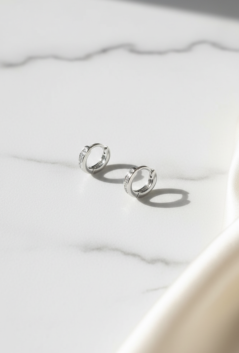 Silver Tiny Hoop Earrings