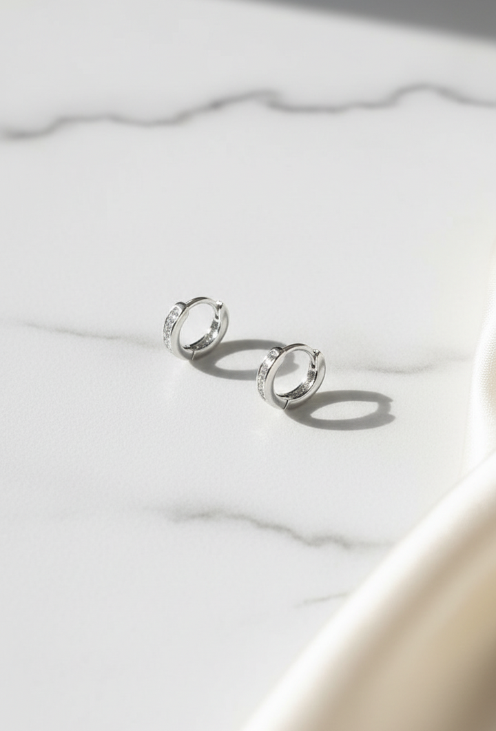 Silver Tiny Hoop Earrings