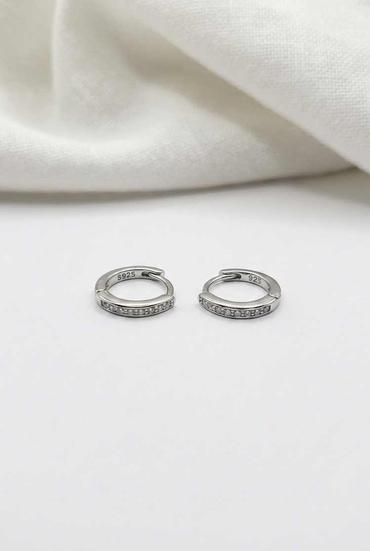 Silver Oval Hoop Earrings