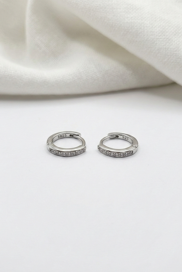 Silver Oval Hoop Earrings