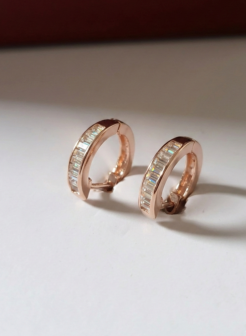 Silver Mozo Hoop Earrings (Rosegold)
