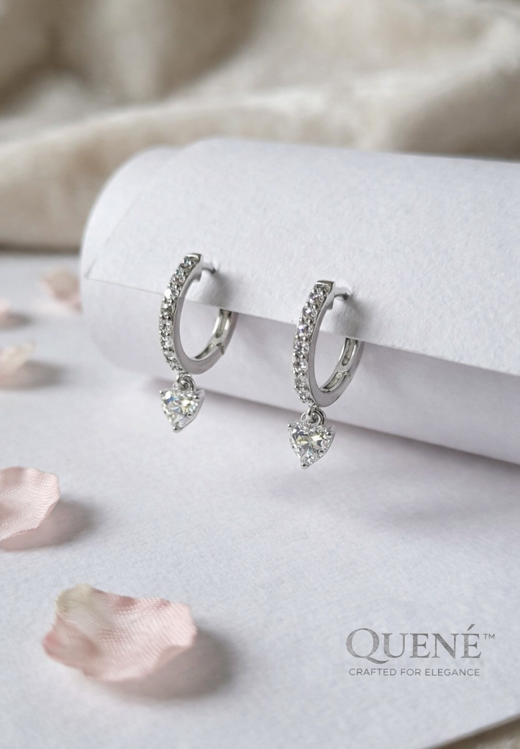 Silver Hanging Hoop Earrings