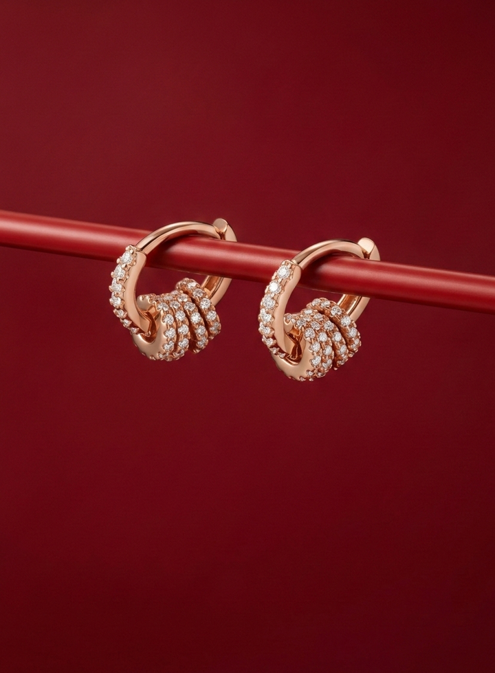 Silver Ring Hoop Earrings (Rosegold)