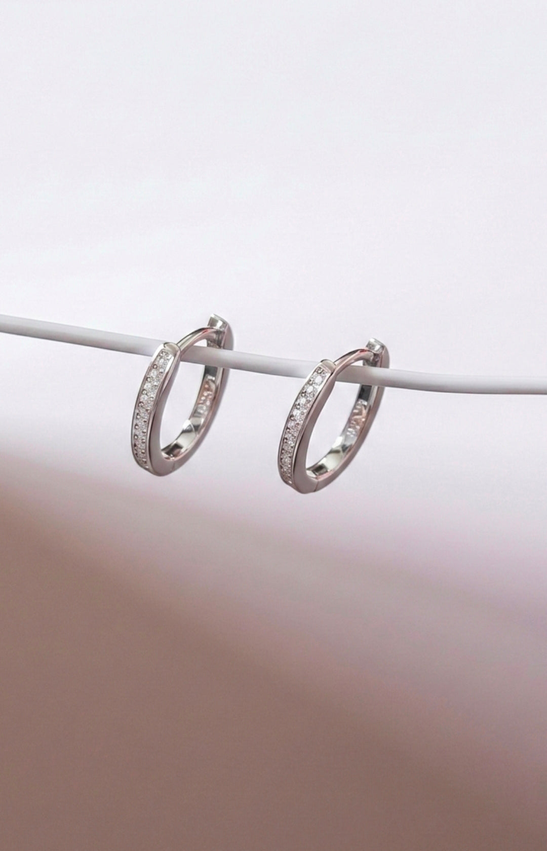 Silver Oval Hoop Earrings