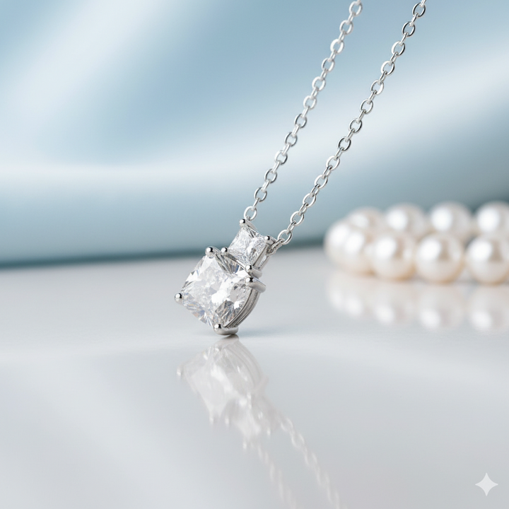 Silver Solitaire N Pendant
