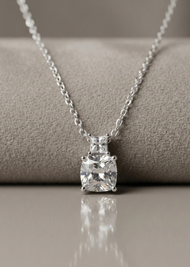Silver Solitaire N Pendant