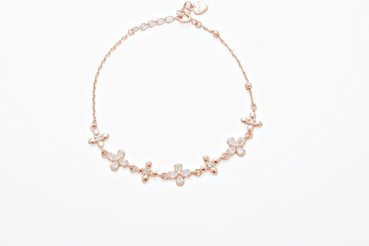 Sterling Silver the Flower Bracelet (Rosegold)