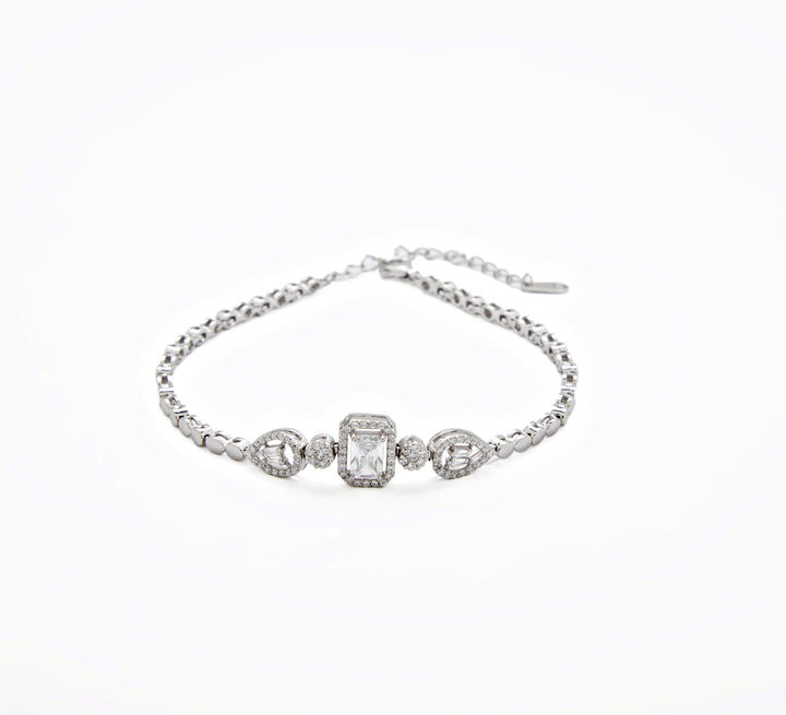 Sterling Silver Crystal Cut Bracelet