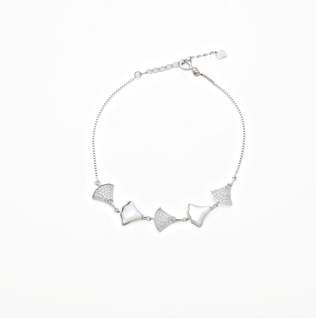 Sterling Silver Five Petals Bracelet
