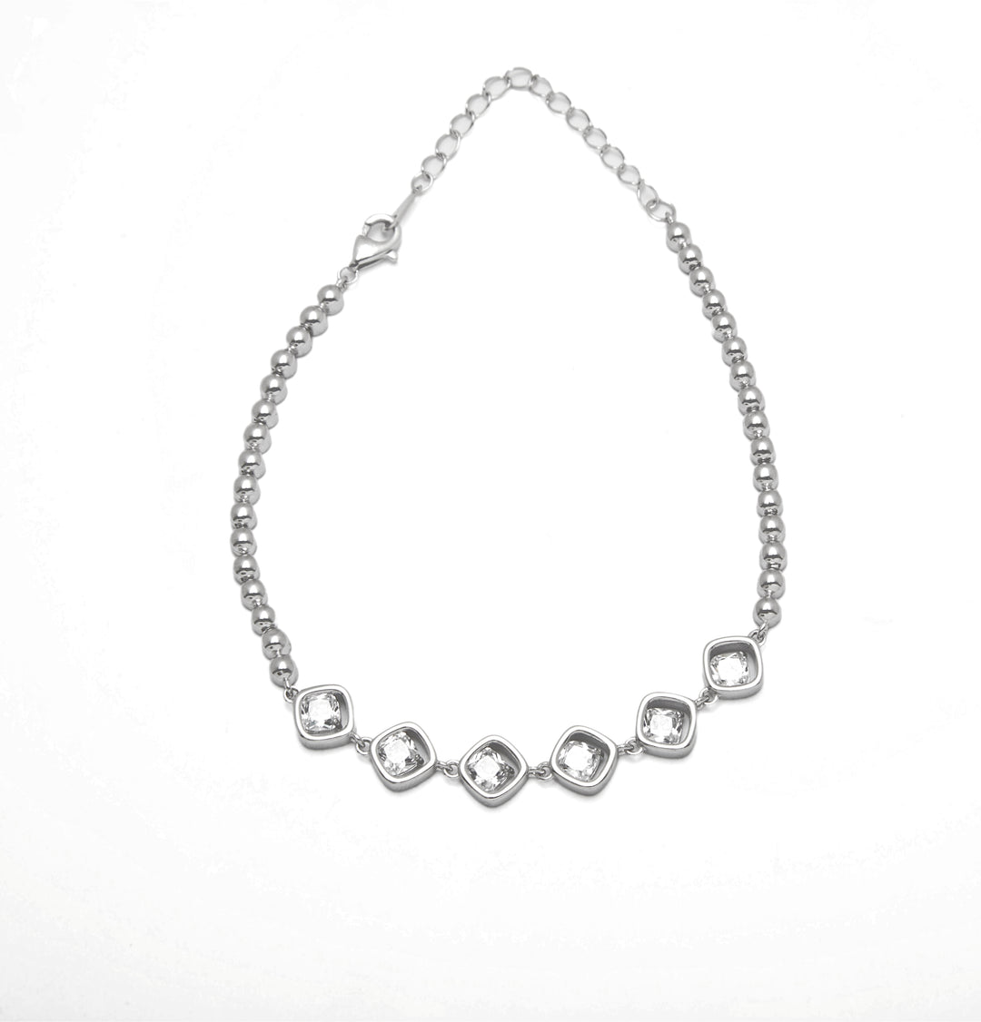Sterling Silver Squary Stone Bracelet