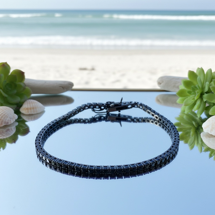 Sterling Silver Black Stone Bracelet