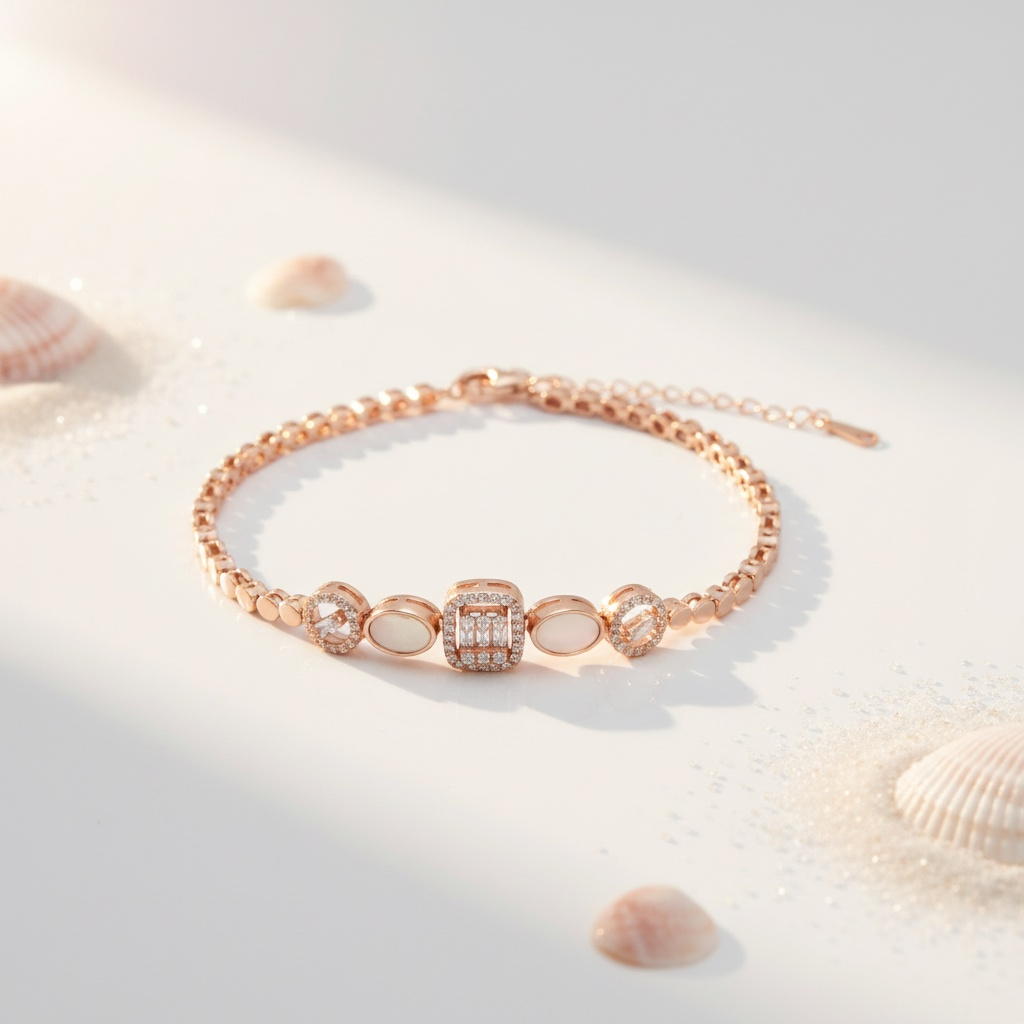 Sterling Silver Premium Bracelet (Rosegold)
