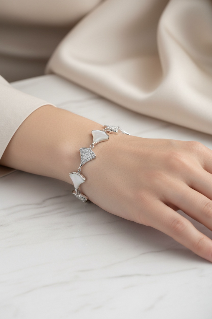 Sterling Silver Five Petals Bracelet