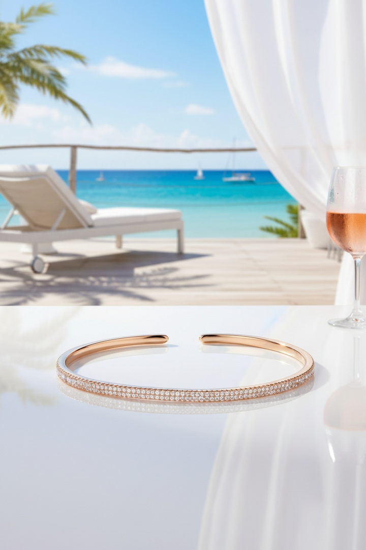 Sterling Silver Shinny You Bracelet (Rosegold)