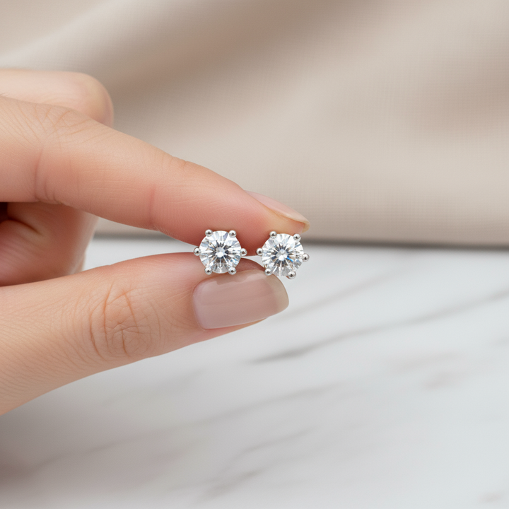 Silver Flower Bud Earrings