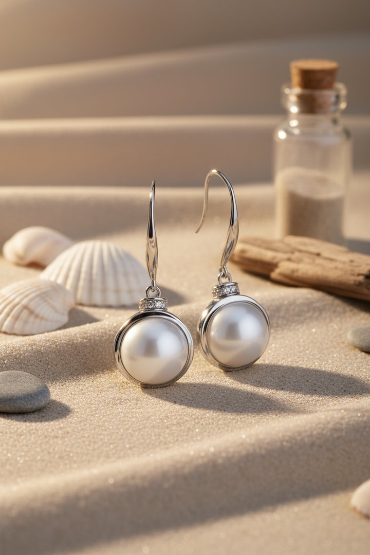 Silver Pearl Earrings