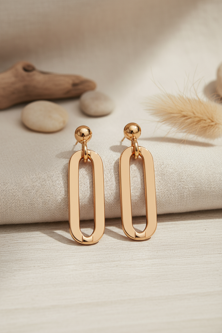 Silver Luna Earrings (Rosegold)