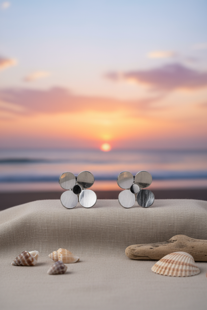 Silver Floral Earrings