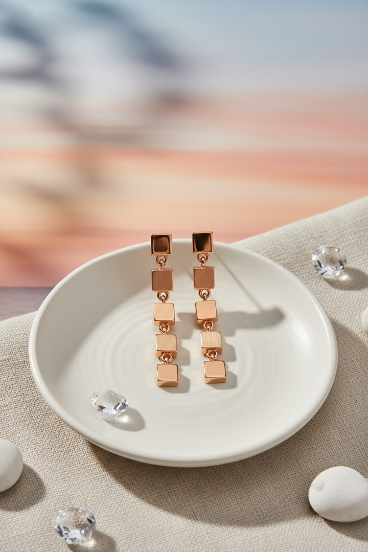 The Cubical Earrings (Rosegold)