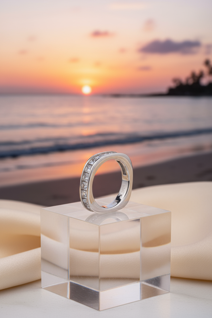 Silver Square Defy Ring
