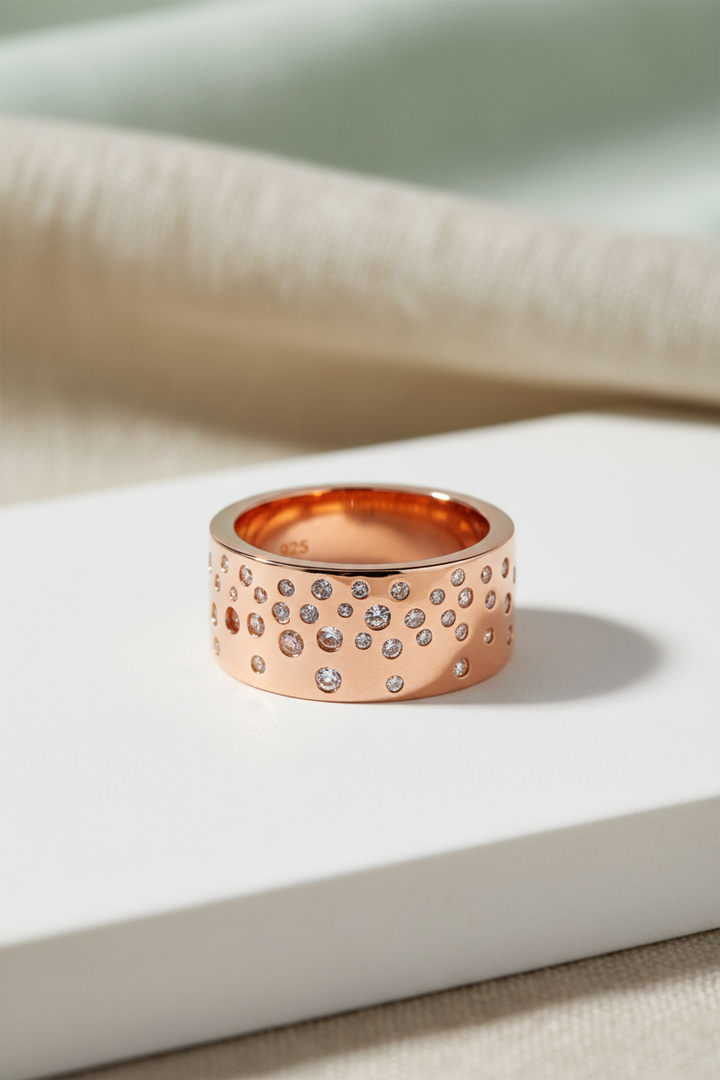 Silver Star Cluster Ring (Rosegold)