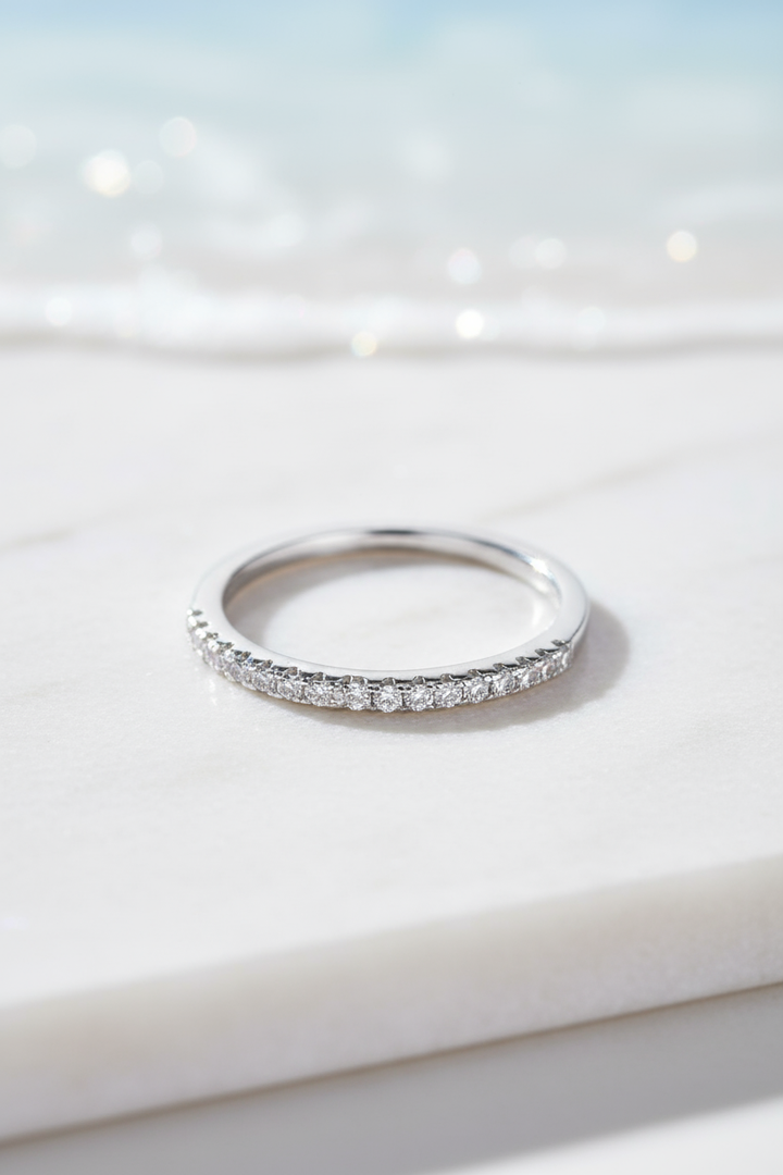 Silver Zirconia Studded Band Ring