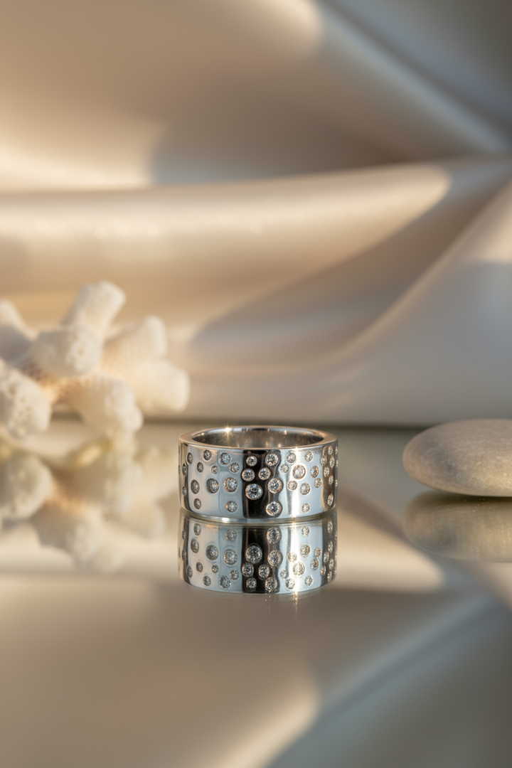 Silver Star Cluster Ring