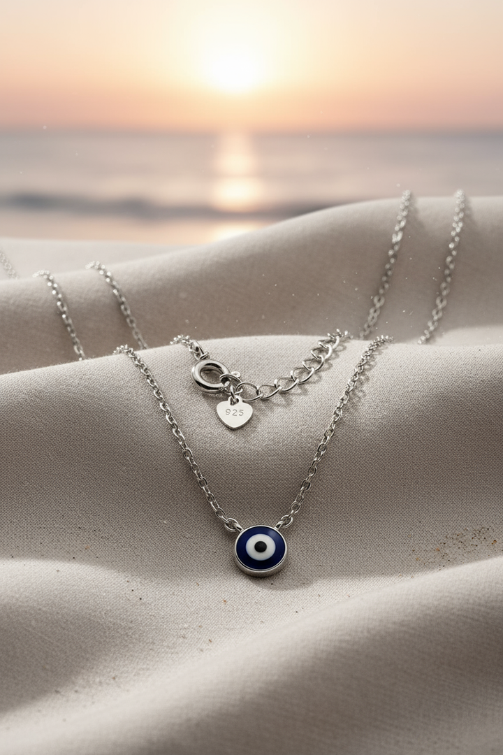 Silver Blue Pendant - Evil Eye
