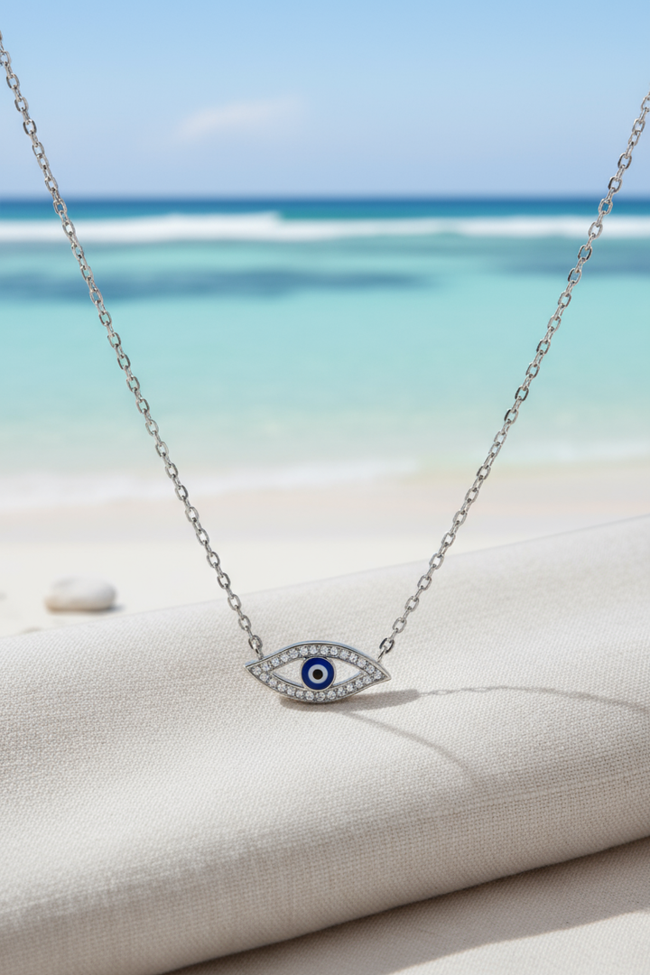 Silver Veerie Pendant - Evil Eye