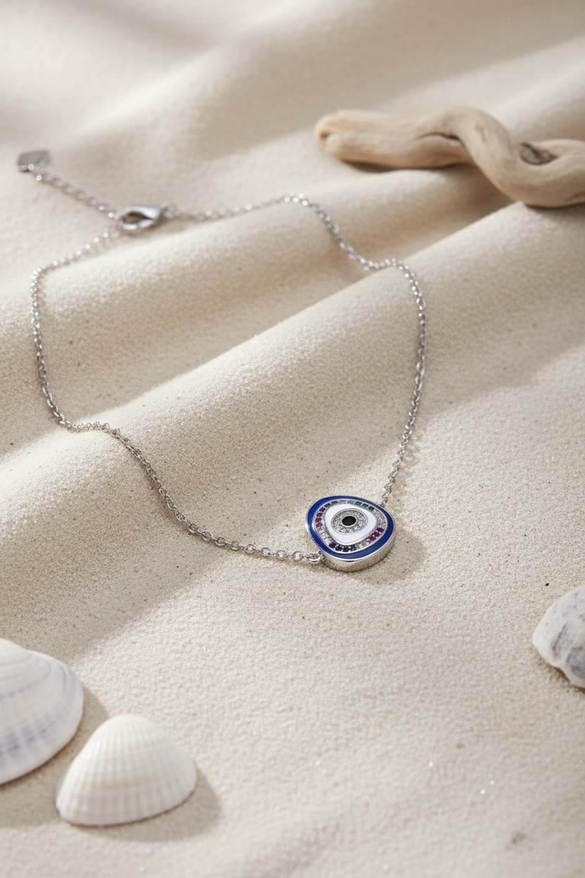 Silver Blue Maria Bracelet - Evil Eye