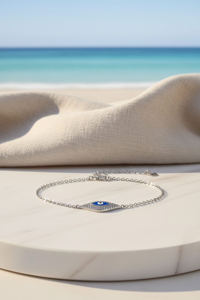 Silver Zaria Bracelet - Evil Eye
