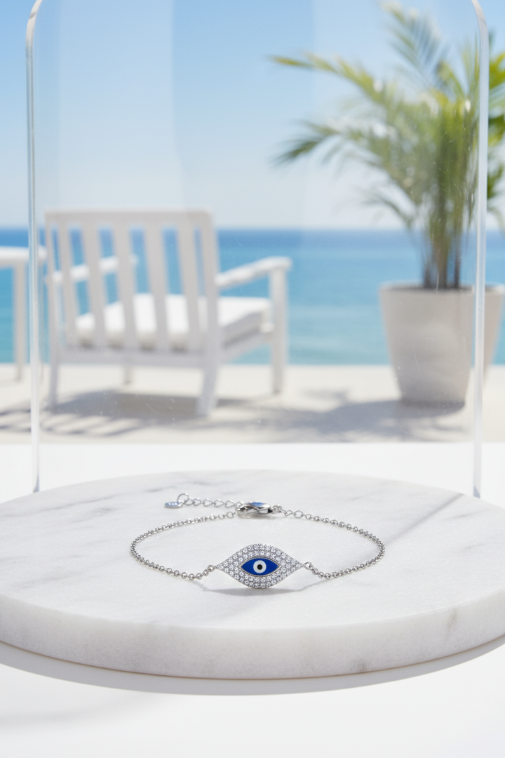 Silver Zaria Bracelet - Evil Eye