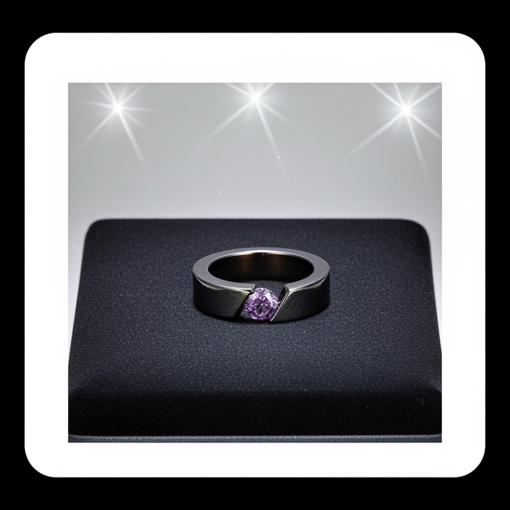 Black Silver Magneto Ring