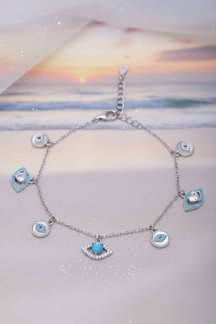 Silver Dua Bracelet - Evil Eye