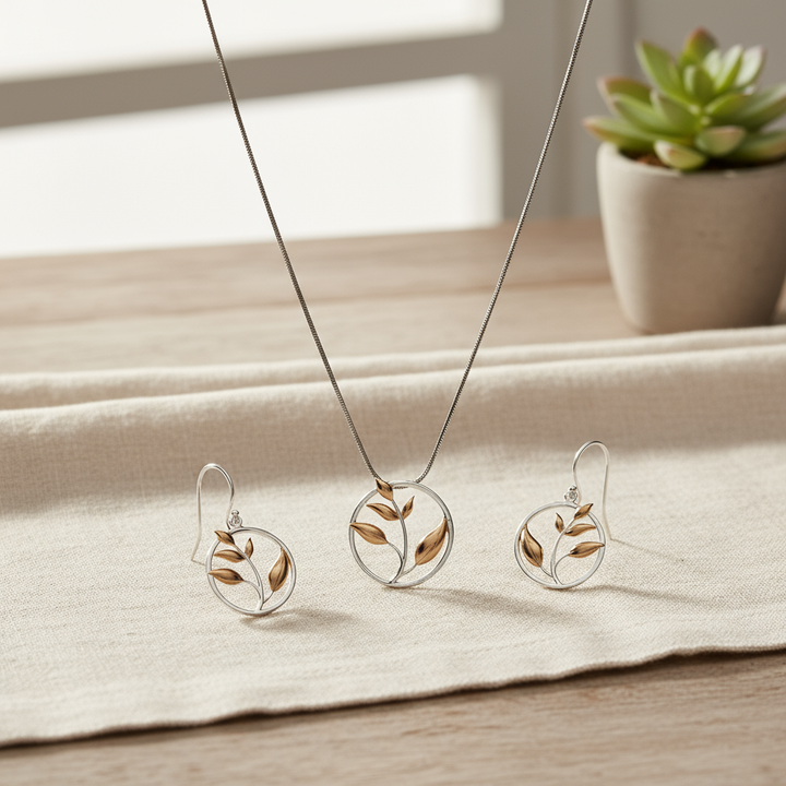 Silver Garden Pendant Set