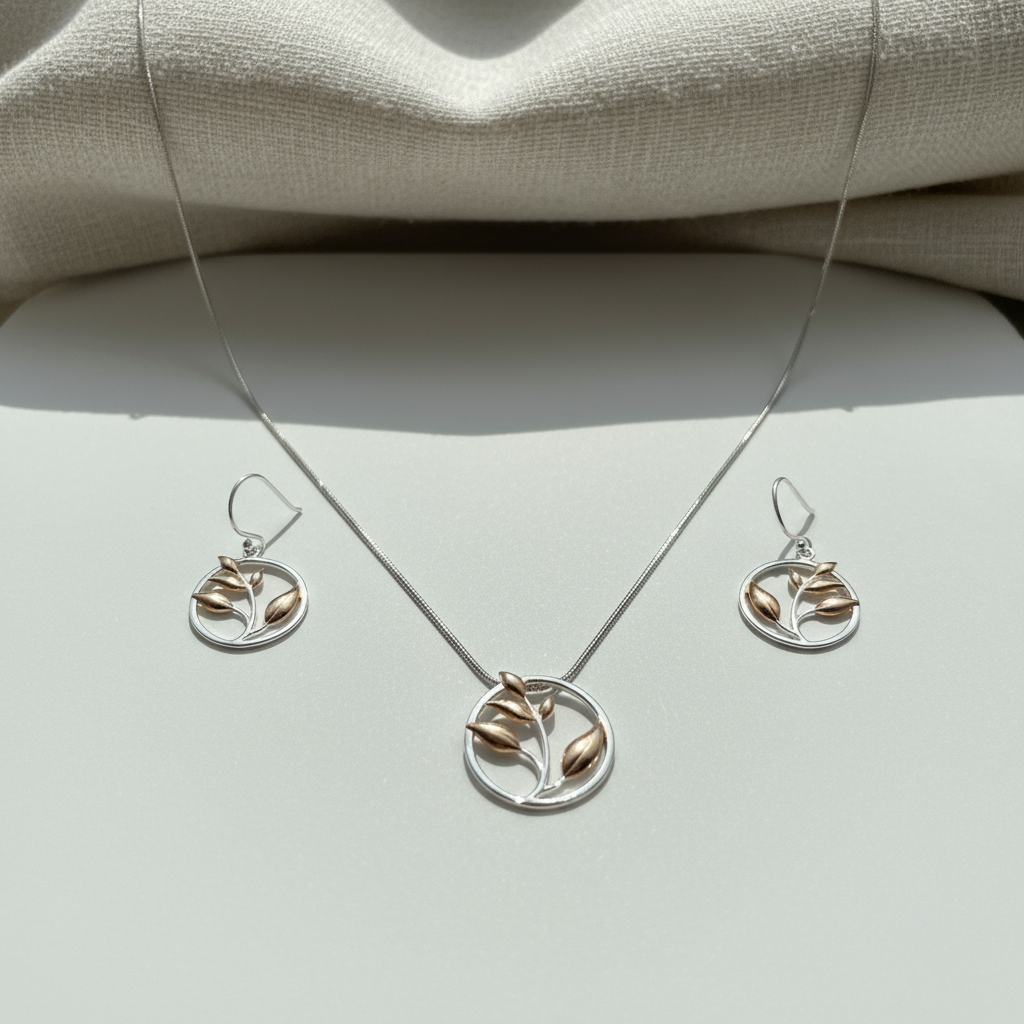 Silver Garden Pendant Set
