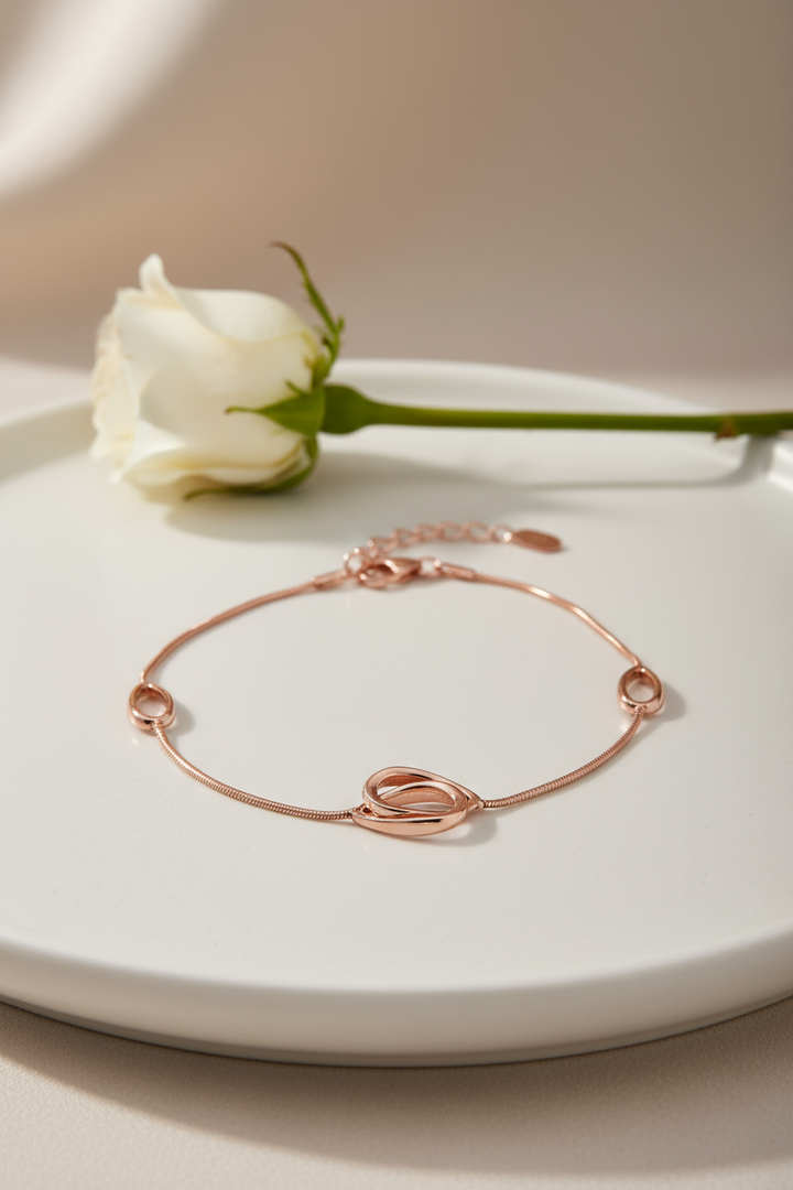 Silver Knot Bracelet (Rosegold)