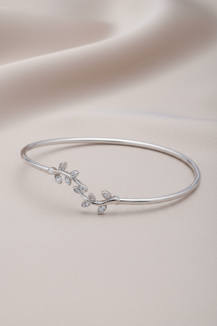 Silver Connected Leaves Bracelet