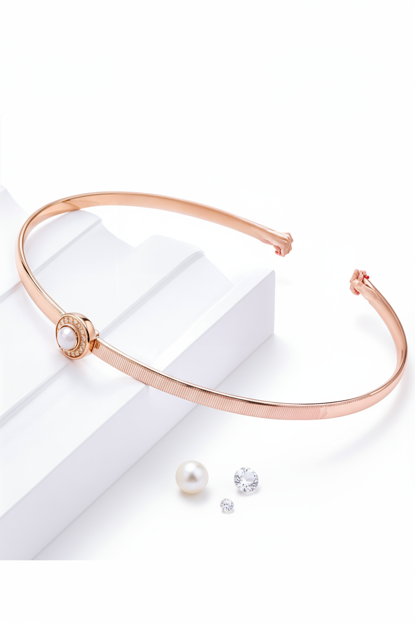 Silver The Pearl Bracelet (Rosegold)