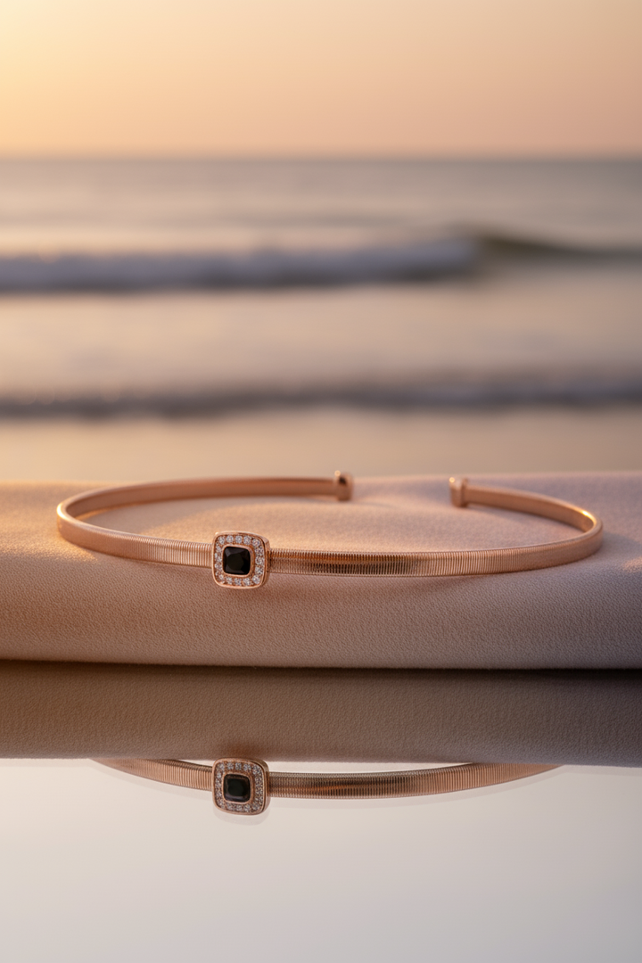 Silver Square Bracelet (Rosegold)