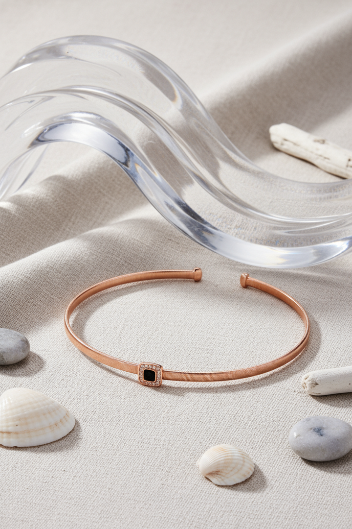 Silver Square Bracelet (Rosegold)