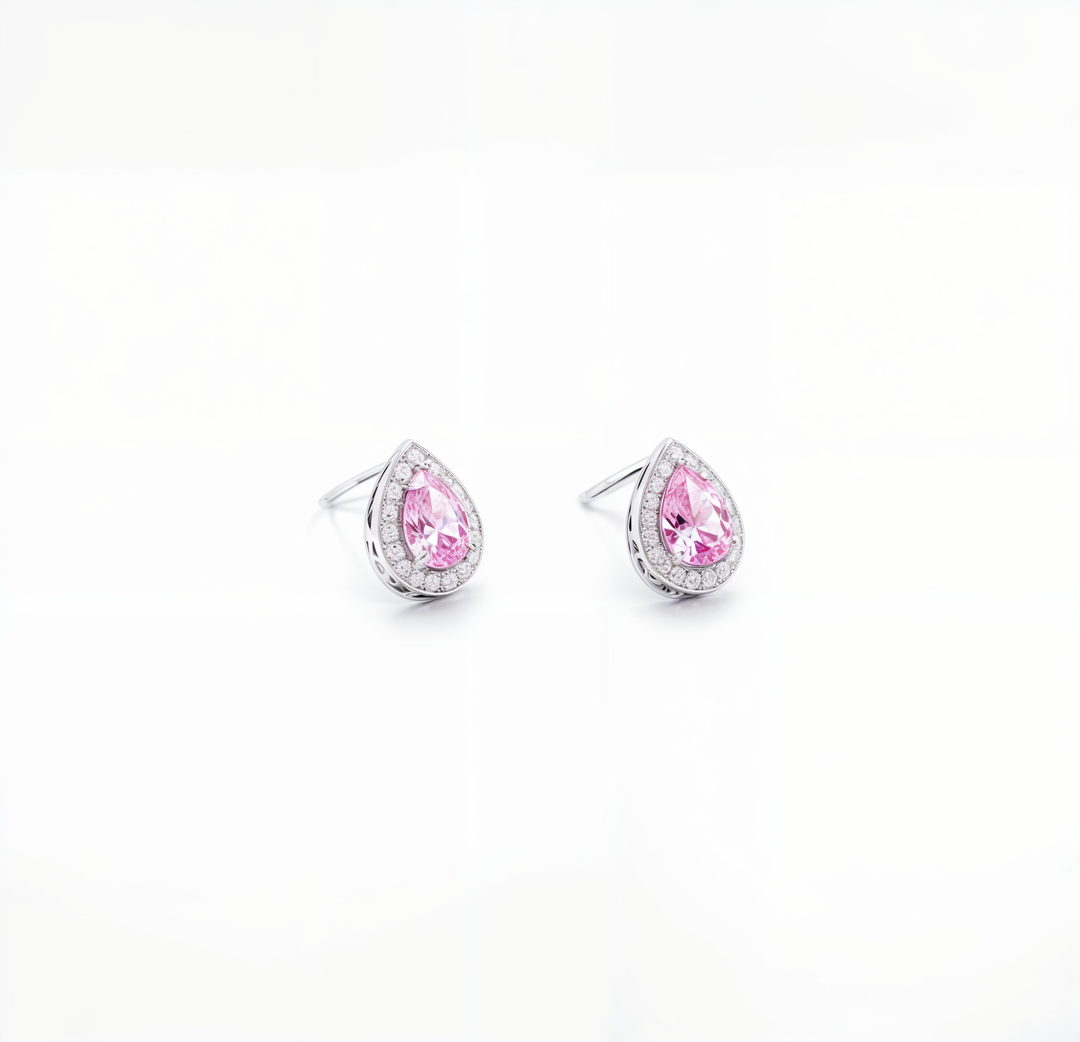 Raindrop Silver Stud Earrings