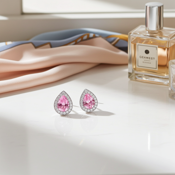 Raindrop Silver Stud Earrings