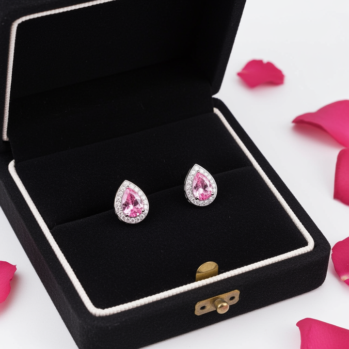 Raindrop Silver Stud Earrings