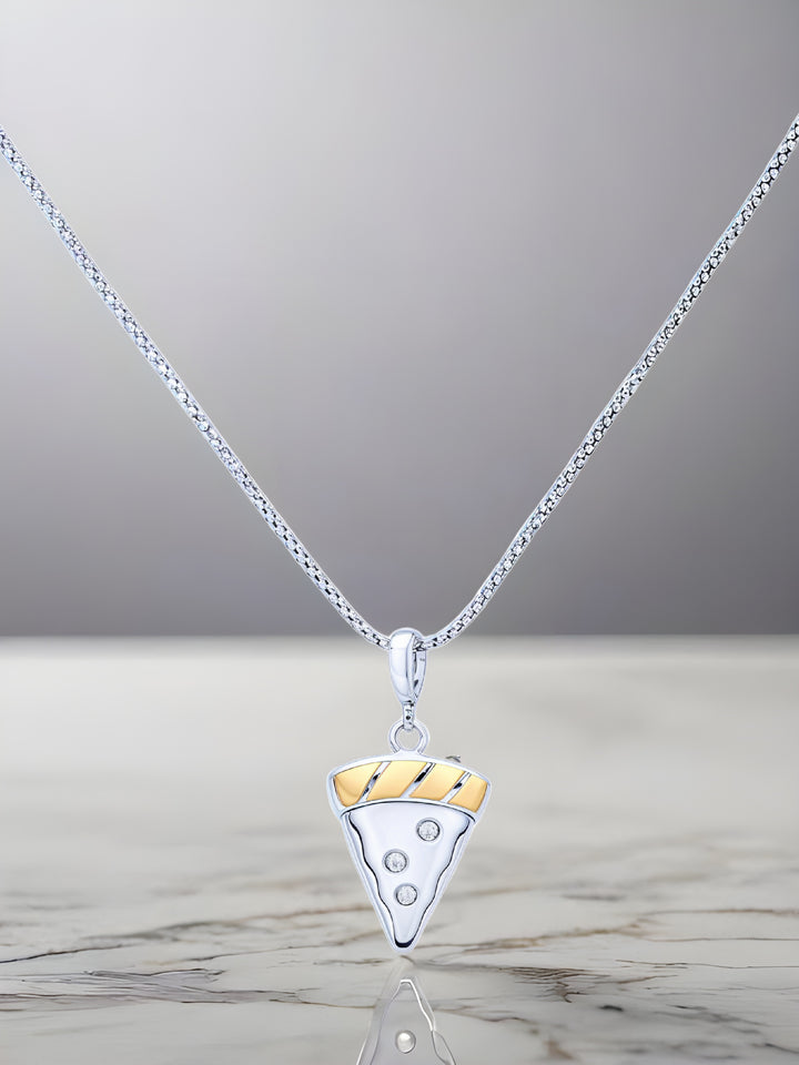 Silver Pizza Slice Pendant