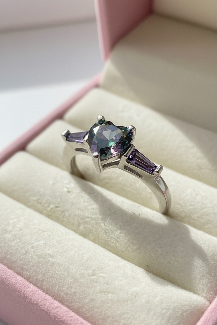 Silver M-Heart Ring